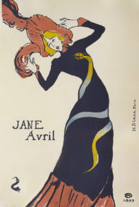 Henri de Toulouse-Lautrec, Jane Avril, 1899, color lithograph, photograph by John Faier, © 2015, courtesy of the Richard H. Driehaus Museum