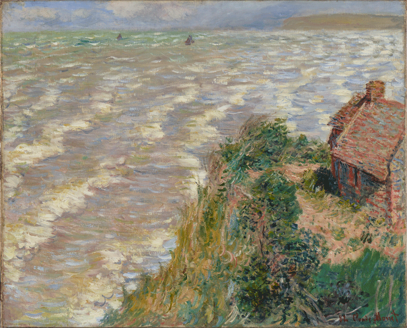 Claude-Monet-for-web Claude Monet oil on canvas depicting the Rising Tide at Pourville.