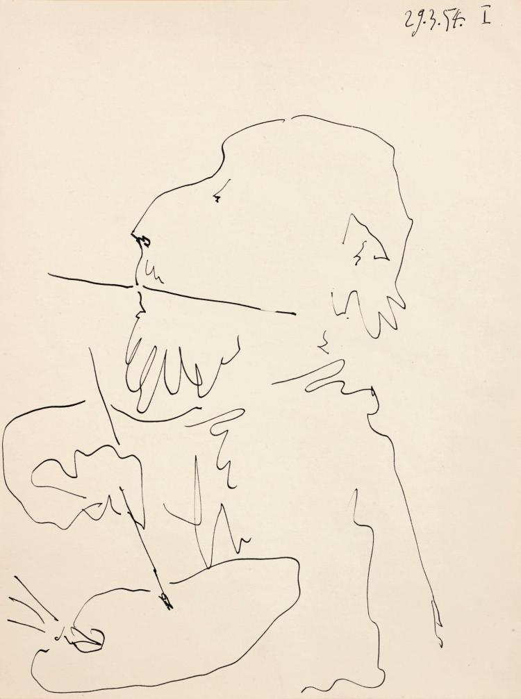 Picasso - artist with paint brush VBMA-Picasso Matisse & Friends