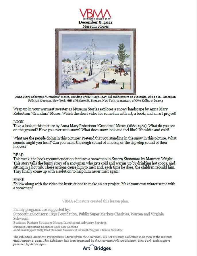 Week 60 - Museum Stories - Vero Beach Museum of Art Week 60 - Museum Stories - Vero Beach Museum of Art